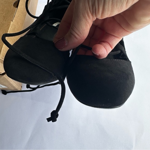 Zara Women’s Basic Black Lace Up Block Heels Booties Boho Witchy Goth Neutral 8 - Picture 8 of 12